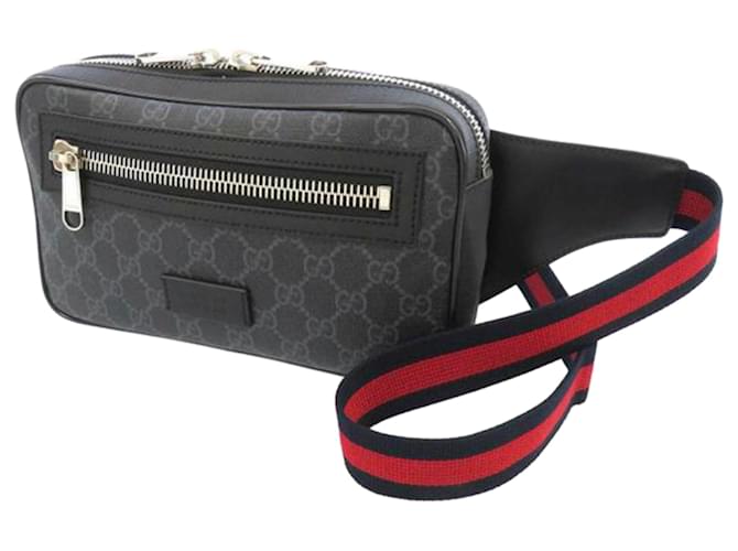 Gucci black Leather GG Supreme Belt Bag