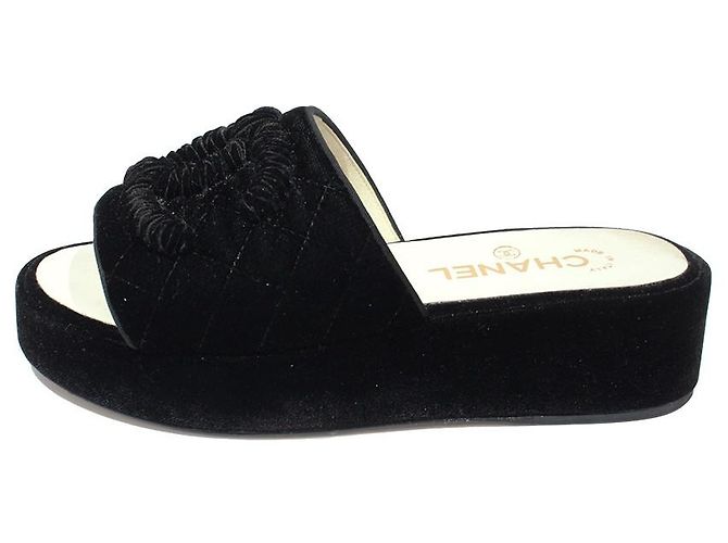 Chanel Mules compensées Noir
