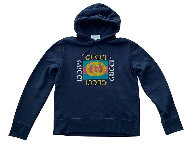 Gucci Hoodie Schwarz Baumwolle Herren L