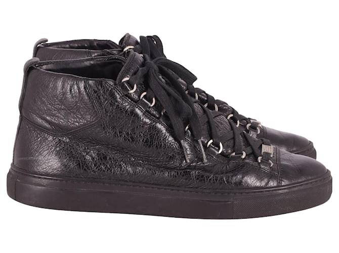 Modtager moden Ironisk Balenciaga Arena High-Top Sneakers in Black Lambskin Leather ref.666564 -  Joli Closet