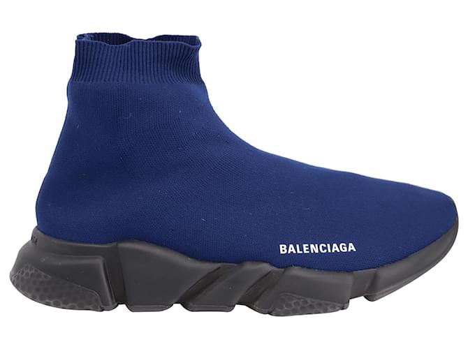 Balenciaga Baskets Speed en Polyester Bleu  ref.666633