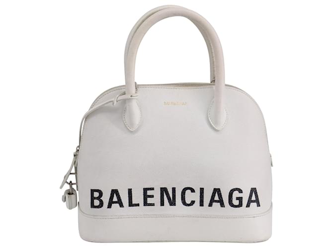Balenciaga Ville Handle Bag Small en Cuir de veau Blanc Cuir Veau façon poulain  ref.666813