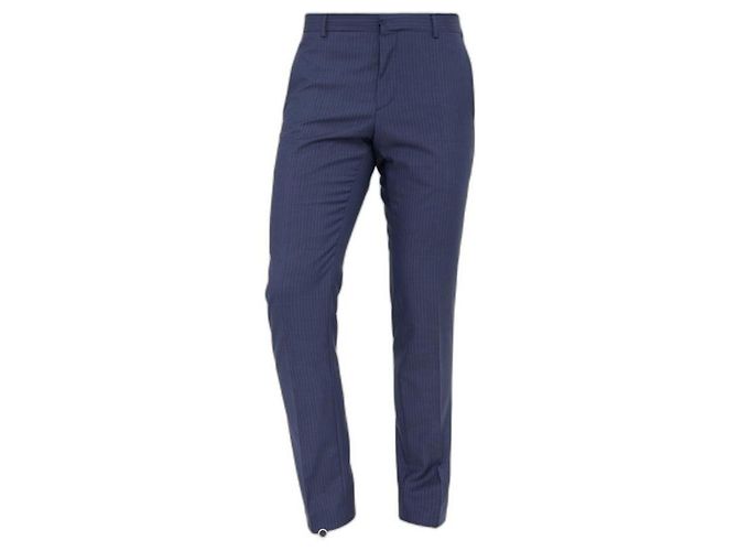 Calça formal listrada Calvin Klein Azul