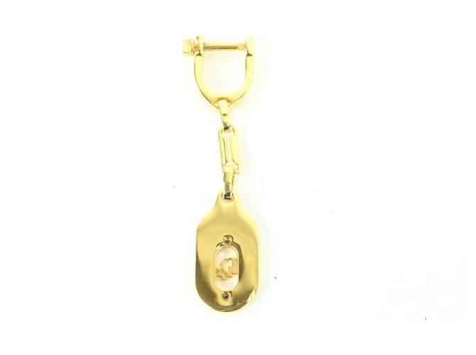 Dior Porta-chaves com pingente de pingente de bolsa dourada Ouro branco  ref.666919