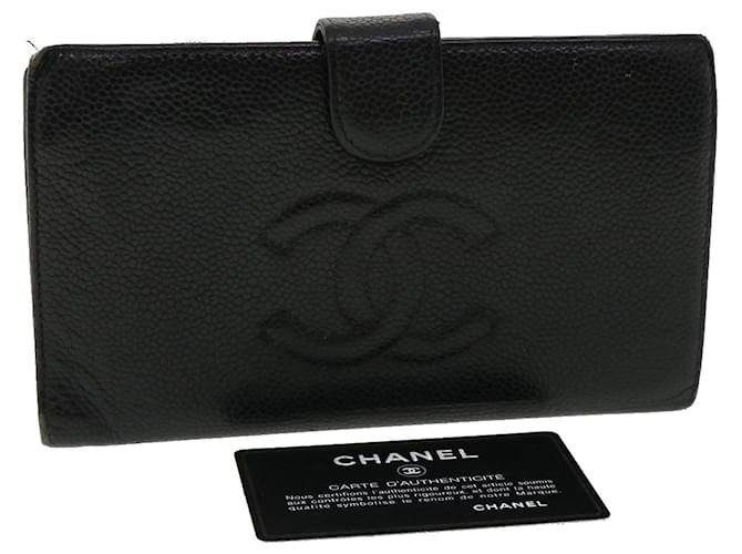CHANEL COCO Mark Wallet Caviar Skin Black CC Auth ac991 Leather ref.667051  - Joli Closet