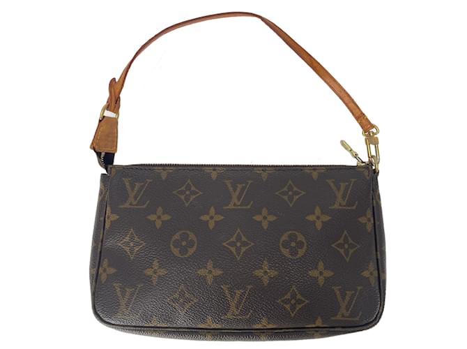 Pochette accessoire cloth handbag Louis Vuitton Brown in Cloth