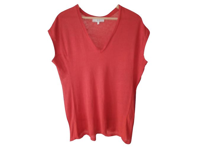 T-shirt Iro in lino corallo oversize