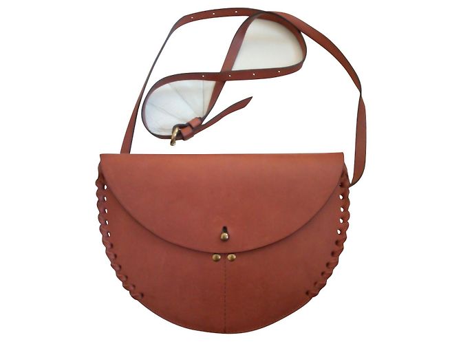 Pochette Jerome Dreyfuss en cuir marron clair