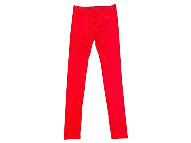 Rick Owens Un pantalon, leggings Viscose Elasthane Polyamide Rouge  ref.667212