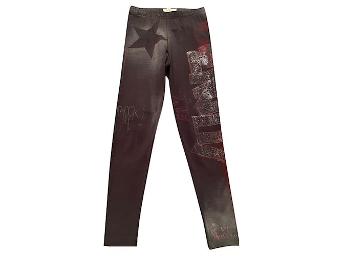 Faith Connexion Pants, leggings Black Red Cotton Elastane  ref.667218