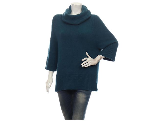 Theory Polo Pullover Tunika Blau Kaschmir 