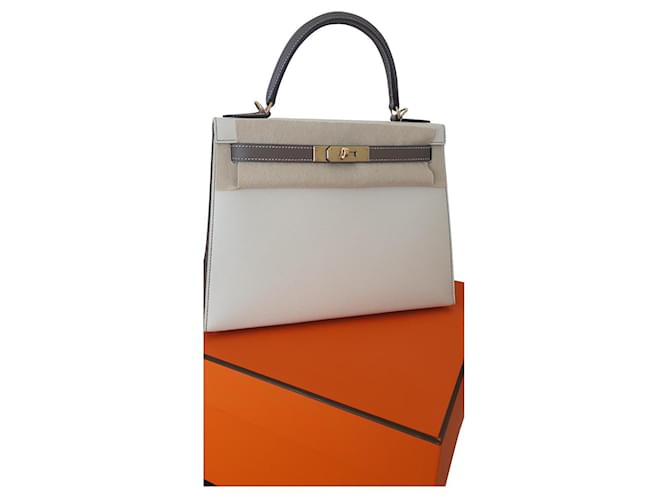 Hermès Kelly Sellier 28 PEDIDO ESPECIAL Epsom Taupe Creme Couro  ref.667472