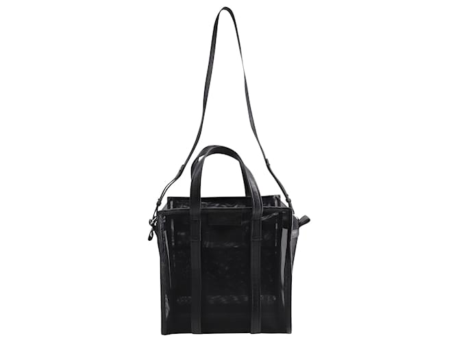 Balenciaga Bazar Shopper Kleine Mesh-Einkaufstasche aus schwarzem Nylon  ref.667644
