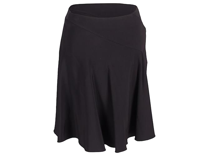 Giorgio Armani Flared Midi Skirt in Black Silk  ref.667653
