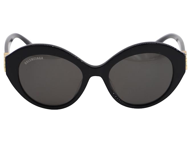 Balenciaga Dynasty Sonnenbrille mit ovalem Gestell aus schwarzem Acetat Zellulosefaser  ref.667741