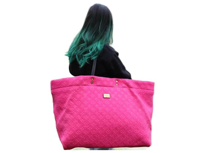 Louis Vuitton XL Fuchsia Pink Scuba Neverfull GM Neoprene Tote Bag Leather  ref.667783