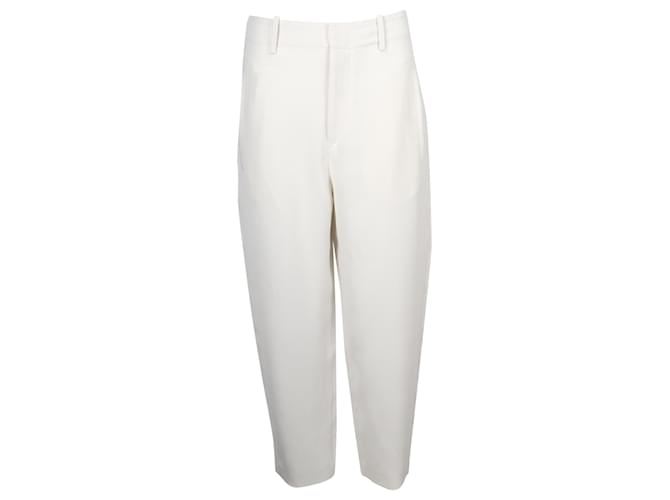 Pantaloni Cropped Isabel Marant in Acetato Avorio Bianco Crudo Fibra di cellulosa  ref.667786