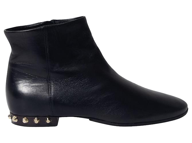 Balenciaga Studded Heel Ankle Boots in Black Leather  ref.667790
