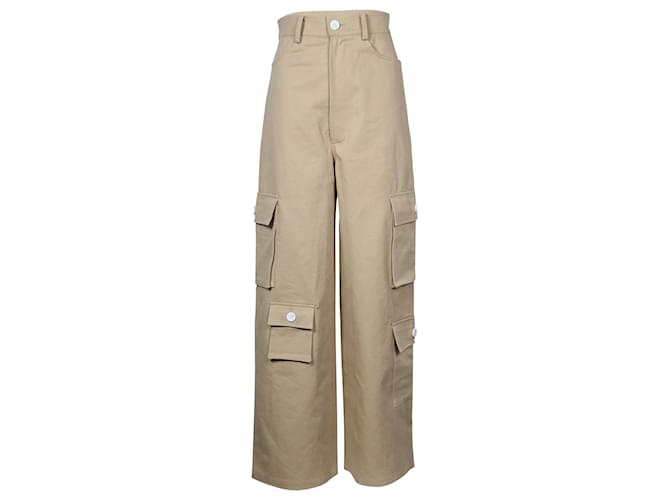 Autre Marque Frankie Shop Hailey Cargo Pants in Tan Brown Cotton-Twill Beige  ref.667796