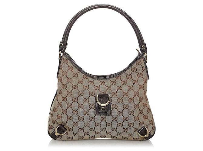 gucci GG Canvas Abbey D-Ring Hobo Bag brown Cloth ref.667858