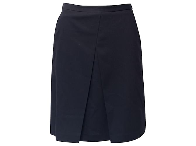 Jil Sander A-line Skirt in Navy Blue Wool  ref.667874