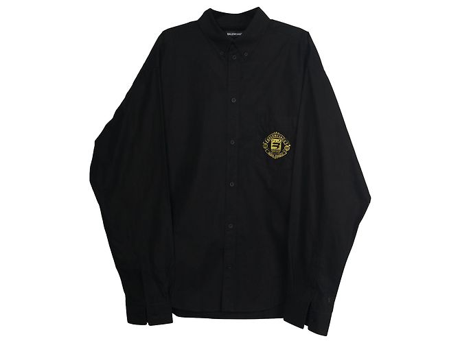 Balenciaga Quest Buttondown-Hemd aus schwarzem Polyester