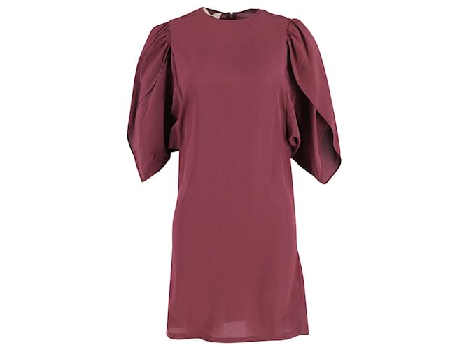 Stella Mc Cartney Stella McCartney Puff-Sleeves Dress in Burgundy Silk  Dark red  ref.667886