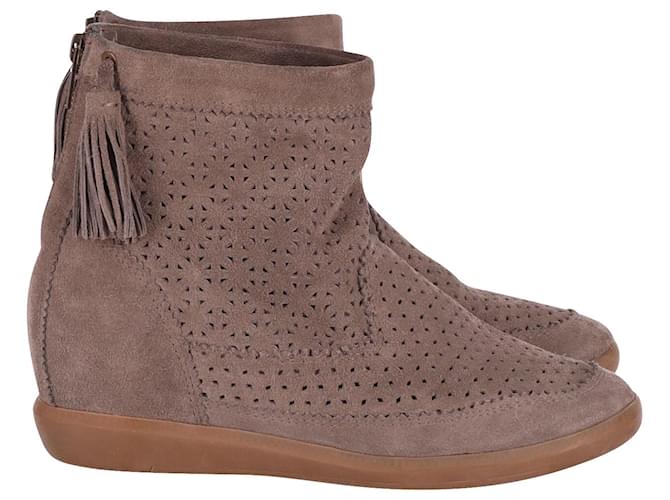 Isabel Marant Basley Boots in Beige Suede  ref.667899