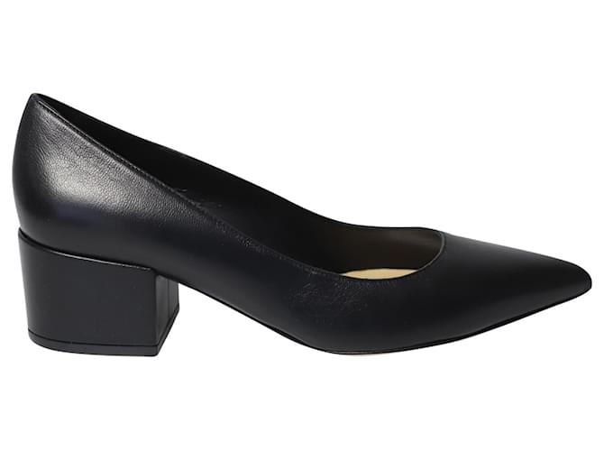 Sergio Rossi Pointed Toe Pumps in Black Leather  ref.667932