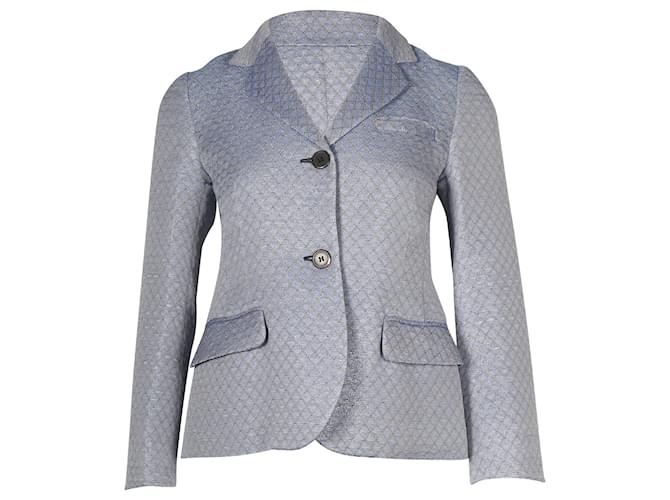 Miu Miu Brocade Boucle Jacket in Blue Nylon Polyamide  ref.668000
