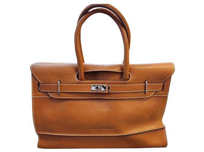 Bolsa de mão Mac Douglas Sellier em couro marrom claro Castanho claro