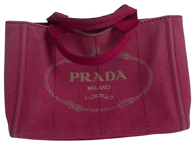 Pink Canvas Prada Canapa Tote Cloth  ref.668267