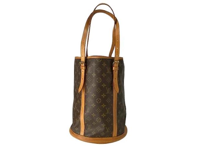 Bucket Louis Vuitton Beuteltasche aus braunem, beschichtetem Segeltuch Leinwand  ref.668312