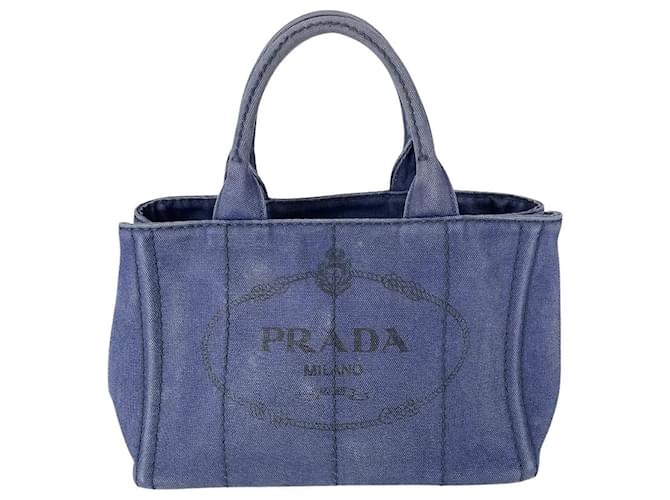Tote Blaue Canapa-Tasche von Prada aus Segeltuch Leinwand  ref.668480