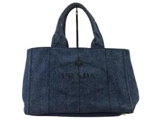 Tote Prada Canapa-Tasche aus blauem Denim John  ref.668589