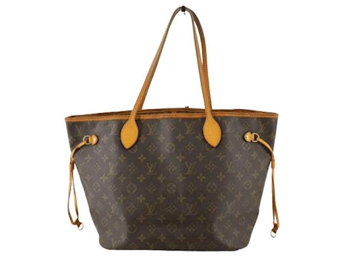 Brown Coated Canvas Louis Vuitton Neverfull Cloth  ref.668592