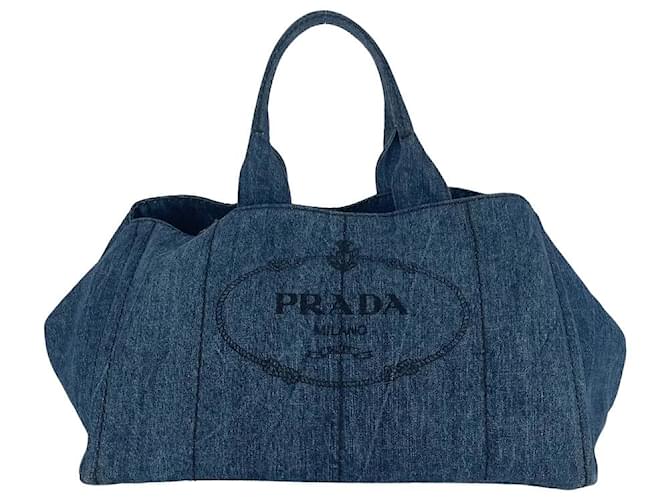 Prada denim tote deals bag