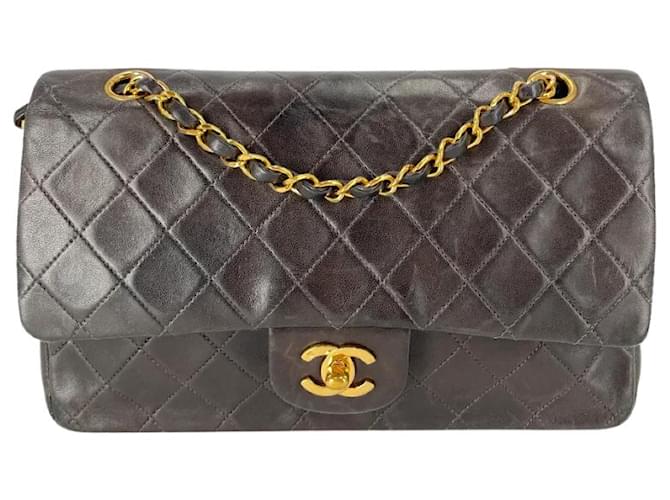 Mademoiselle Chanel-Überschlagtasche aus schwarzem Leder  ref.668841