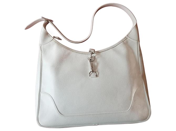 Hermès Trim bag in white Epsom calf leather  ref.669025