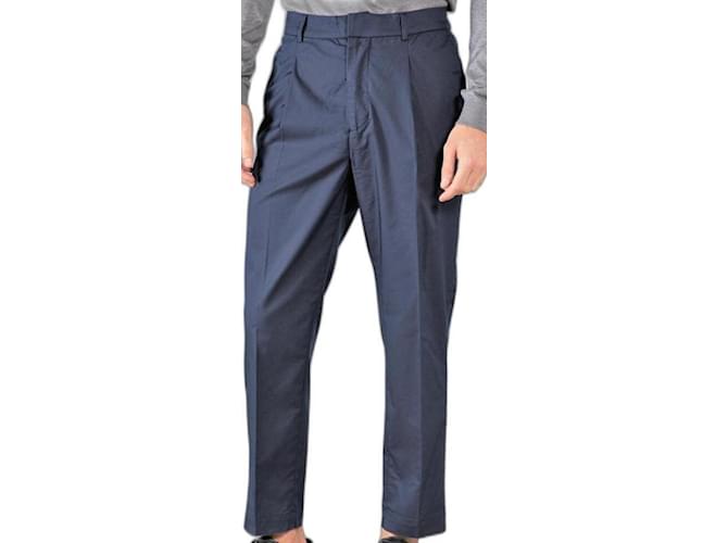 Emporio Armani nova calça de moda masculina Azul Algodão Licra  ref.669029