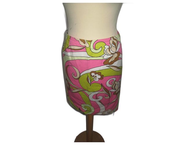 Autre Marque Falda Spy Monté Carlo de algodón con flores rosa Multicolor