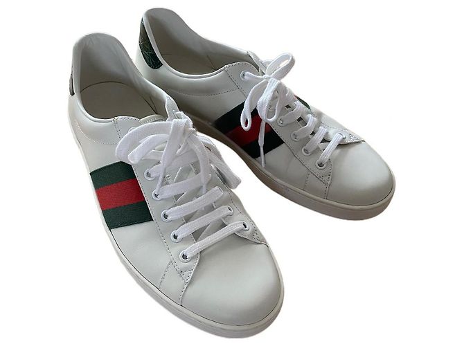 Baskets basses Gucci Ace en cuir blanc