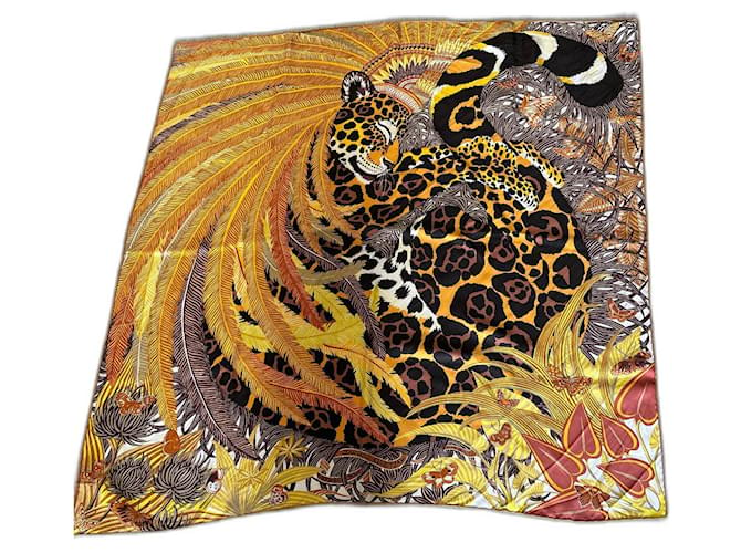 Hermès jaguar quetzay Brown Silk  ref.669150