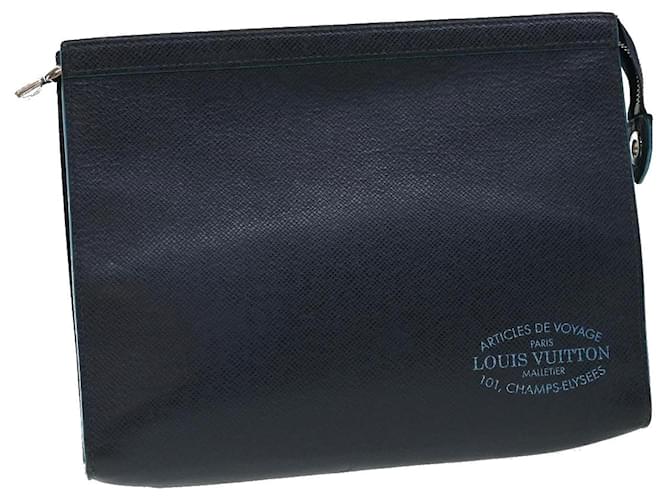 Louis Vuitton, Bags, Louis Vuitton Pochette Clutch Bag Green Taiga Leather