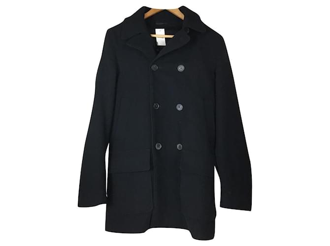 **Acne Studios (Acne) Stainless collar coat/46/Wool/Black/PAW15/Stainless collar melton wool coat  ref.669830