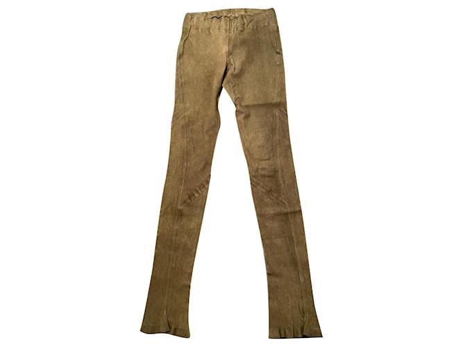 Autre Marque Pants, leggings Khaki Leather  ref.669873