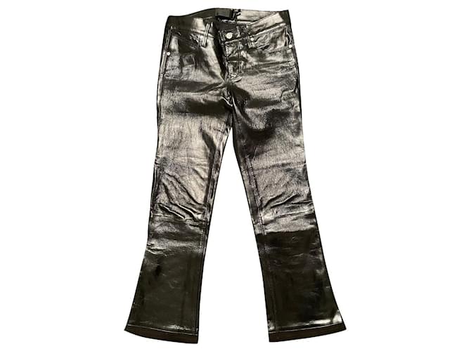 RTA Pantalon en cuir Cuir vernis Noir  ref.669876