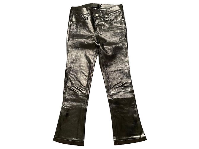 RTA Hose aus schwarzem Lackleder
