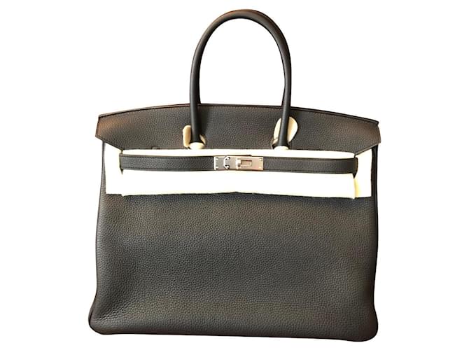 BIRKIN 35 BLACK COLOUR IN TOGO LEATHER WITH SILVER HARDWARE