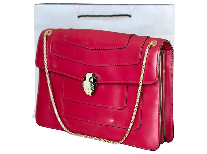 Bulgari Serpenti Ledertasche Rot